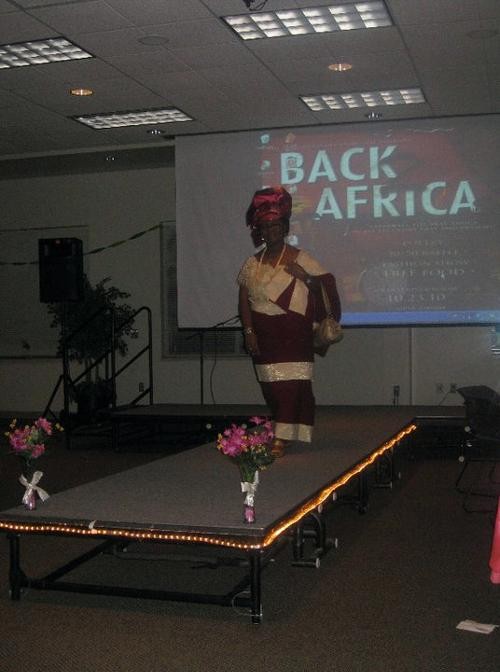 Fashion show with one person on runway